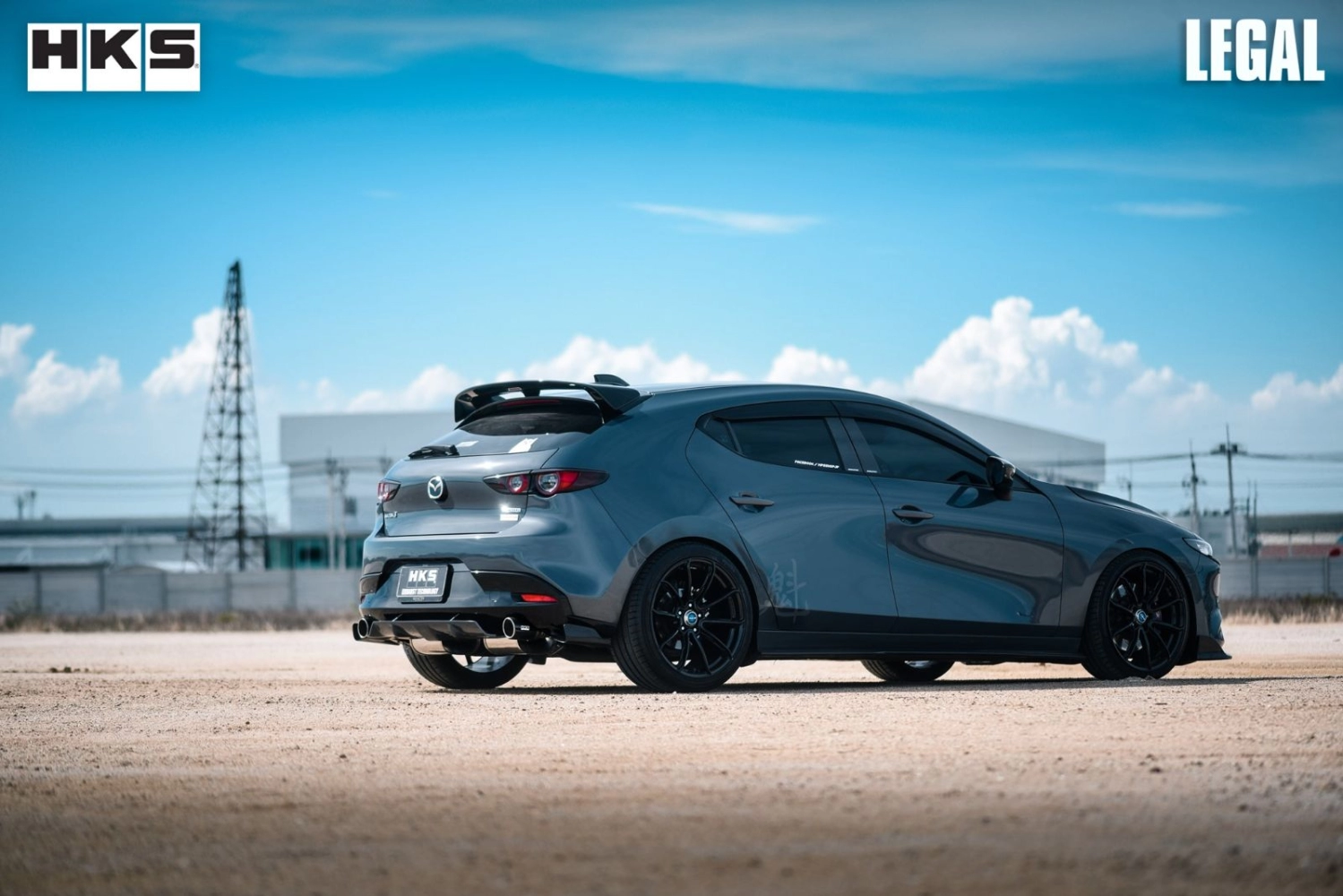 HKS LEGAL MAZDA 3 HB BP 2019 DUAL CARBON TAIL