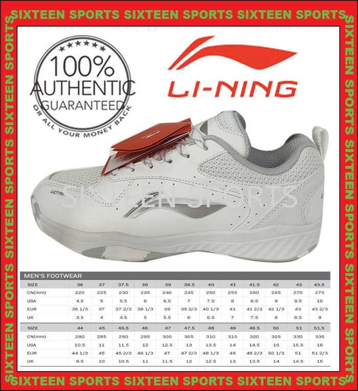 Li-Ning Ultra Power Badminton Shoes - White / Grey - AYTT045-10