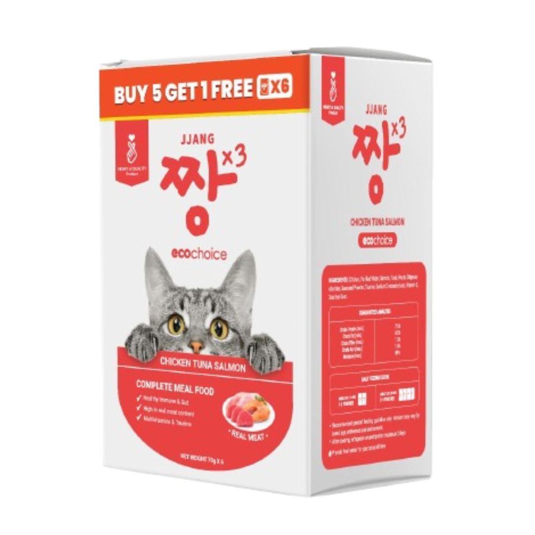 Jjang Eco Choice Chicken Tuna Salmon (5+1) 70g