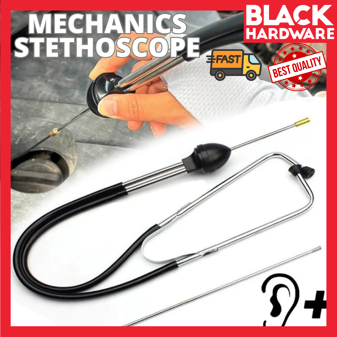 Black Hardware Mechanics Stethoscope Engine Diagnostic Tool - Precision Automotive Engine Noise Detection for Car Repair