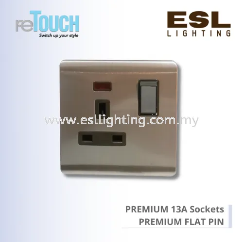 RETOUCH PREMIUM 13A Sockets - PREMIUM FLAT PIN - GS0813 – PREMIUM 13A FLAT PIN SWITCH SOCKET C/W NEON