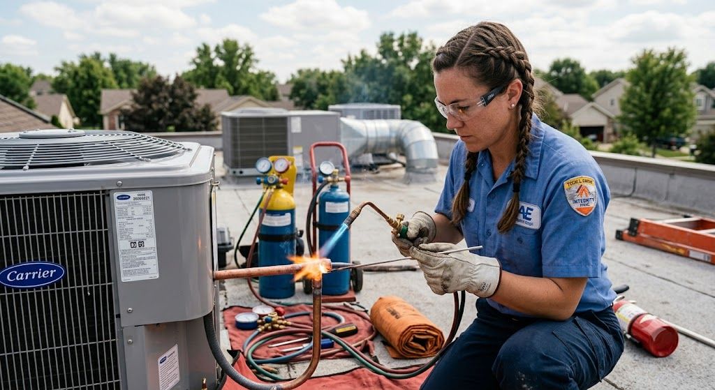 air conditioning refrigerant pipe brazing