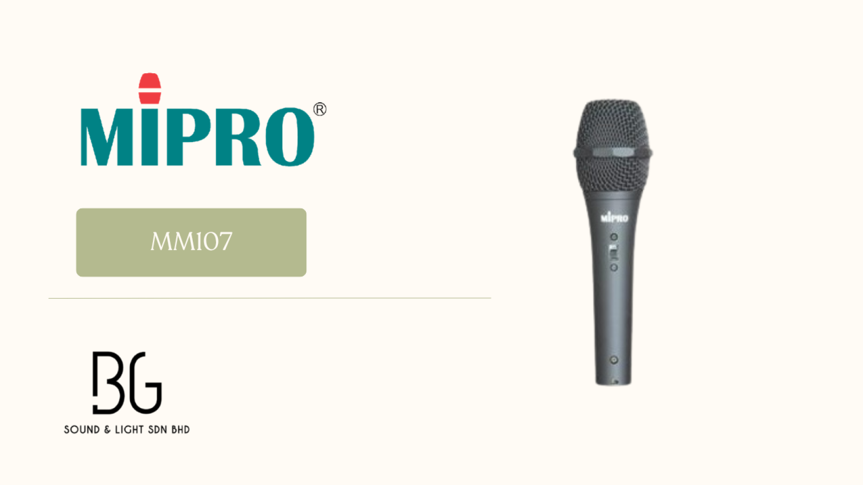 MIPRO MM-107 Wired Microphone â Professional Dynamic Vocal Mic for Stage, Karaoke & PA System Malaysia