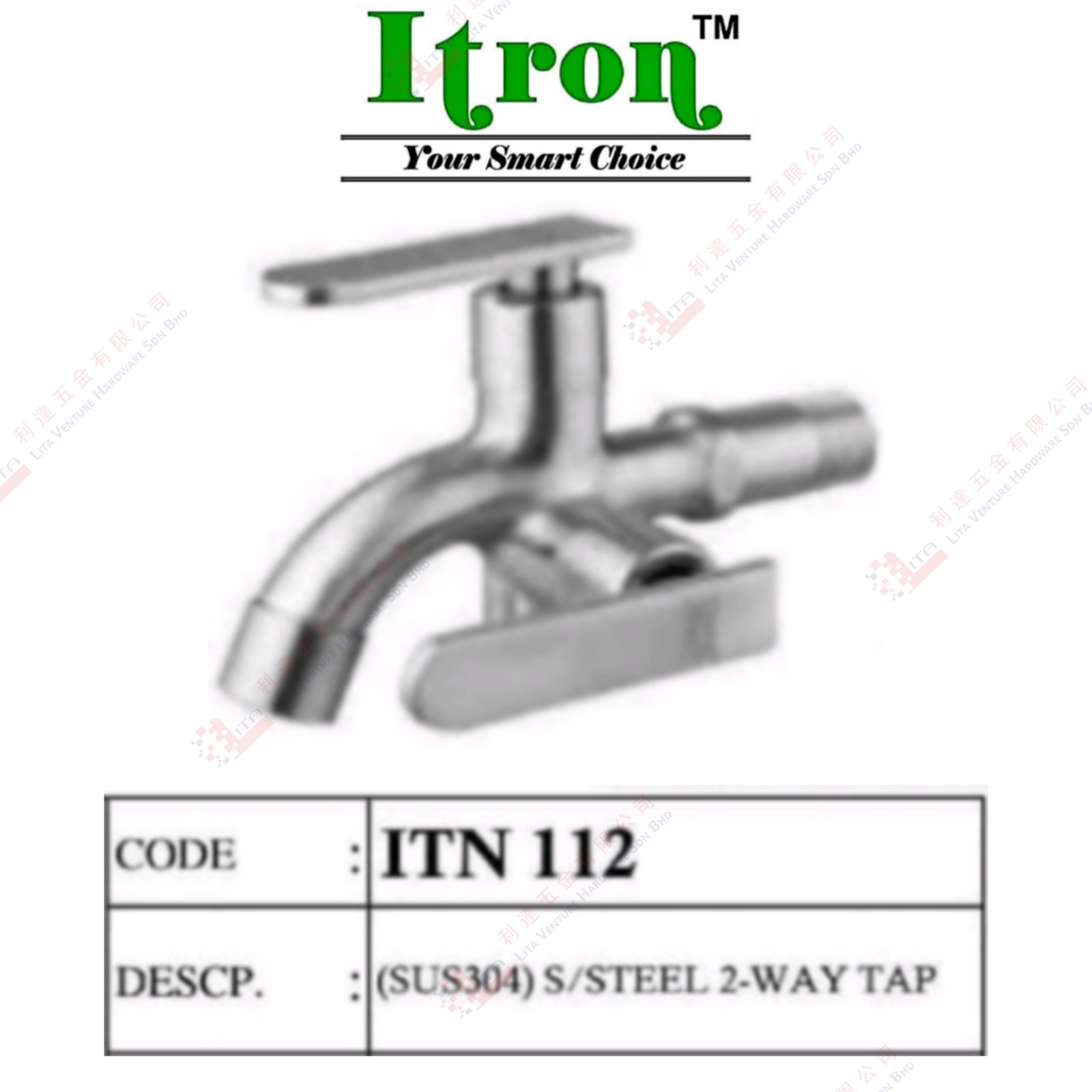 ITRON BRAND  S.STEEL 2WAY TAP - ITN112