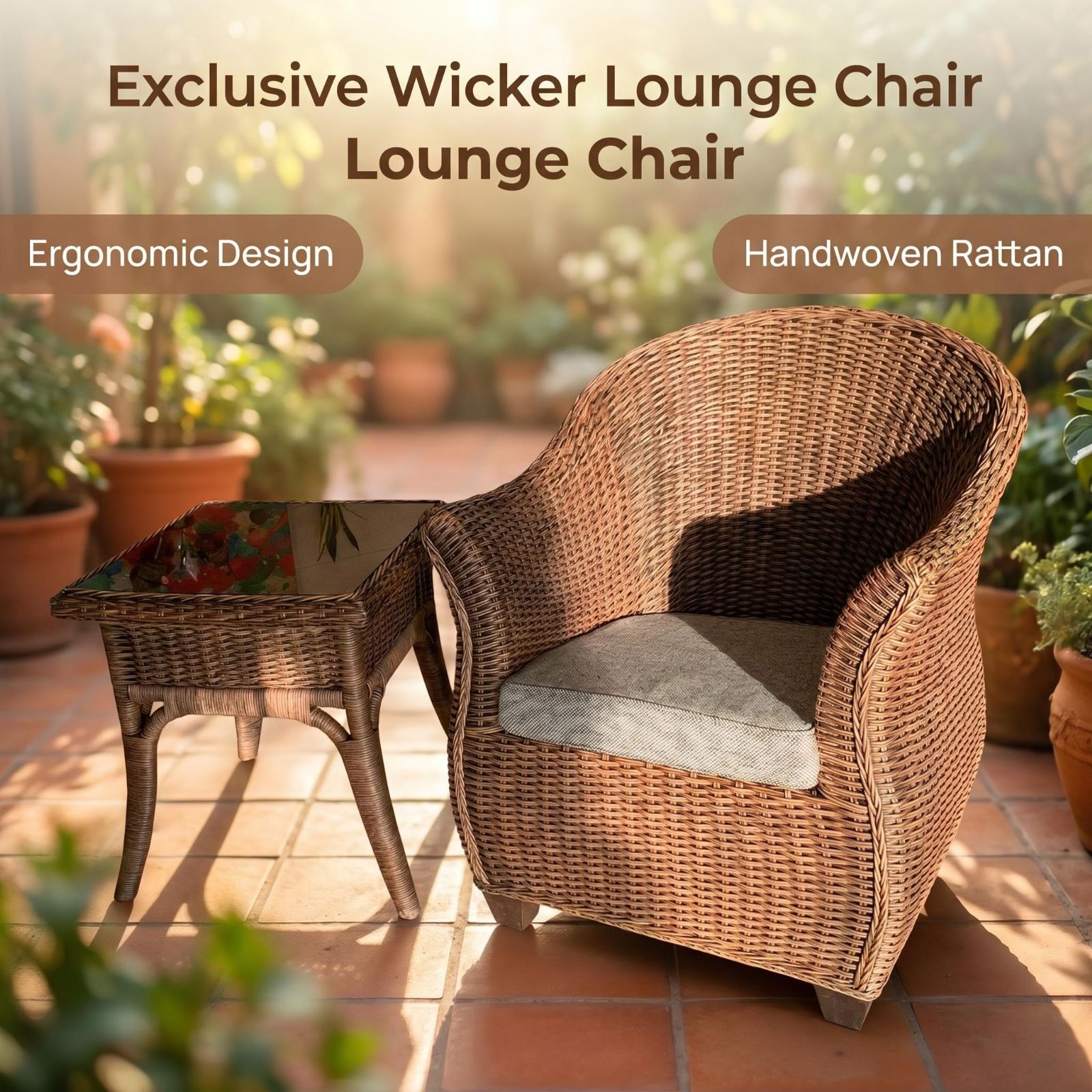 Patio Set (2 Chairs +1 Side Table) M60301