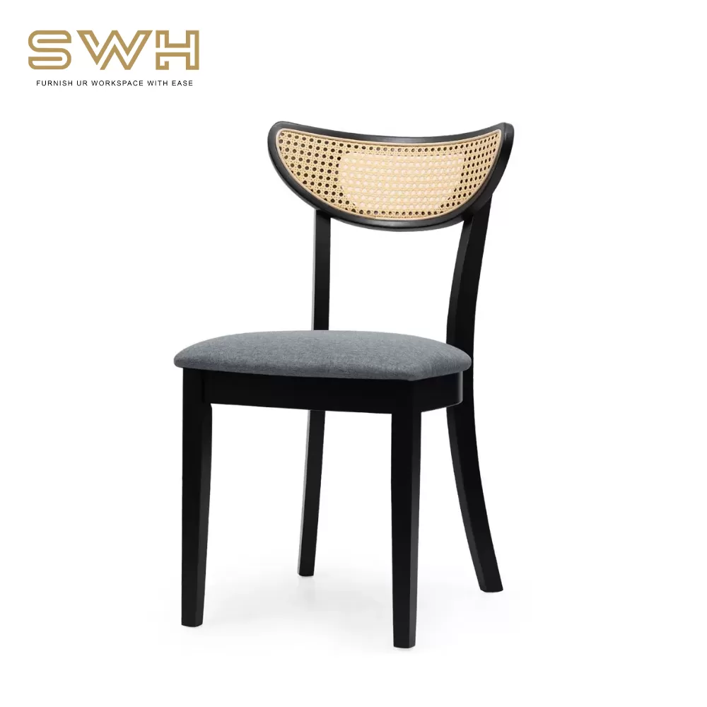 SAPORO Solid Wood + Rattan Dining Chair | Cafe Furniture