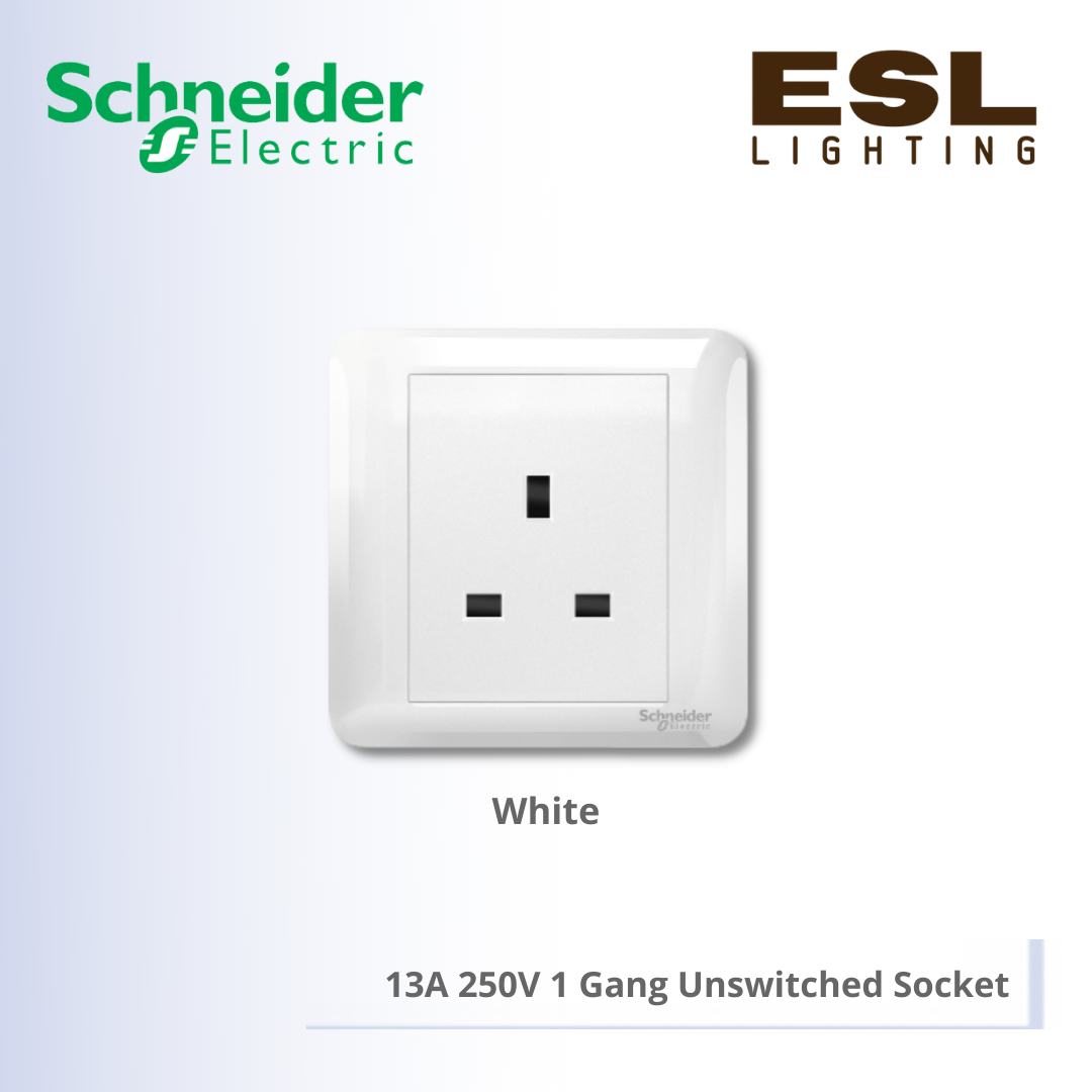 SCHNEIDER Affle Plus 13A 250V 1 Gang Unswitched Socket - A3G426_WE_G11