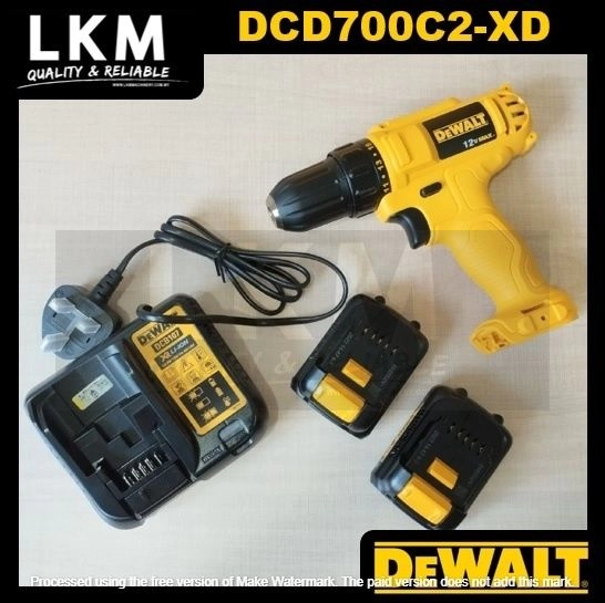 DEWALT DCD700C2-XD 12V LI-ION 10MM COMPACT DRILL DRIVER