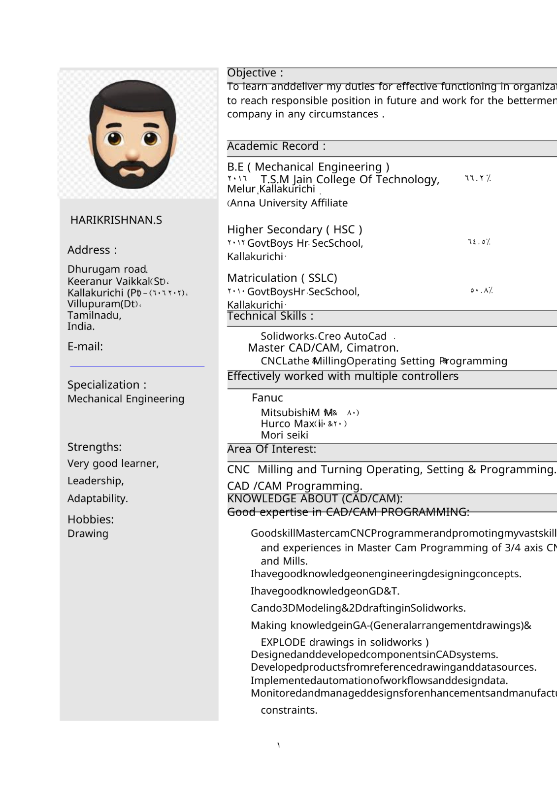 MECHANICAL ENGINEER RESUME