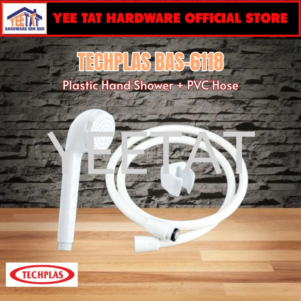 [ TECHPLAS ] BAS-6118 Plastic Hand Shower + PVC Hose