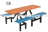 FRP Canteen Furniture -  FRP-C8-6 - 6 Canteen Table Seater Set