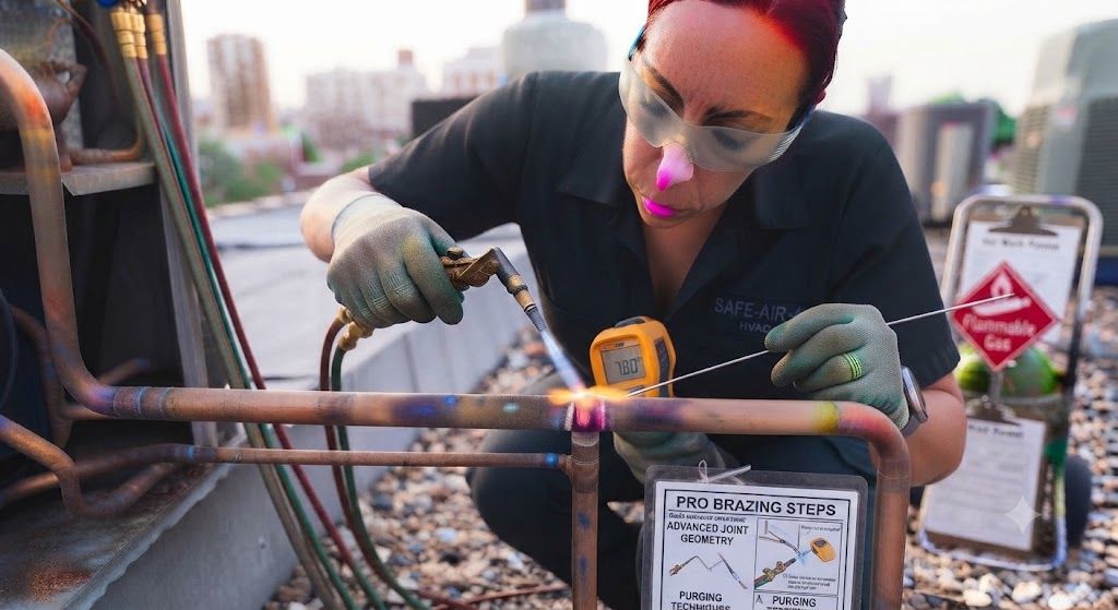 professional HVAC brazing torch techniques
