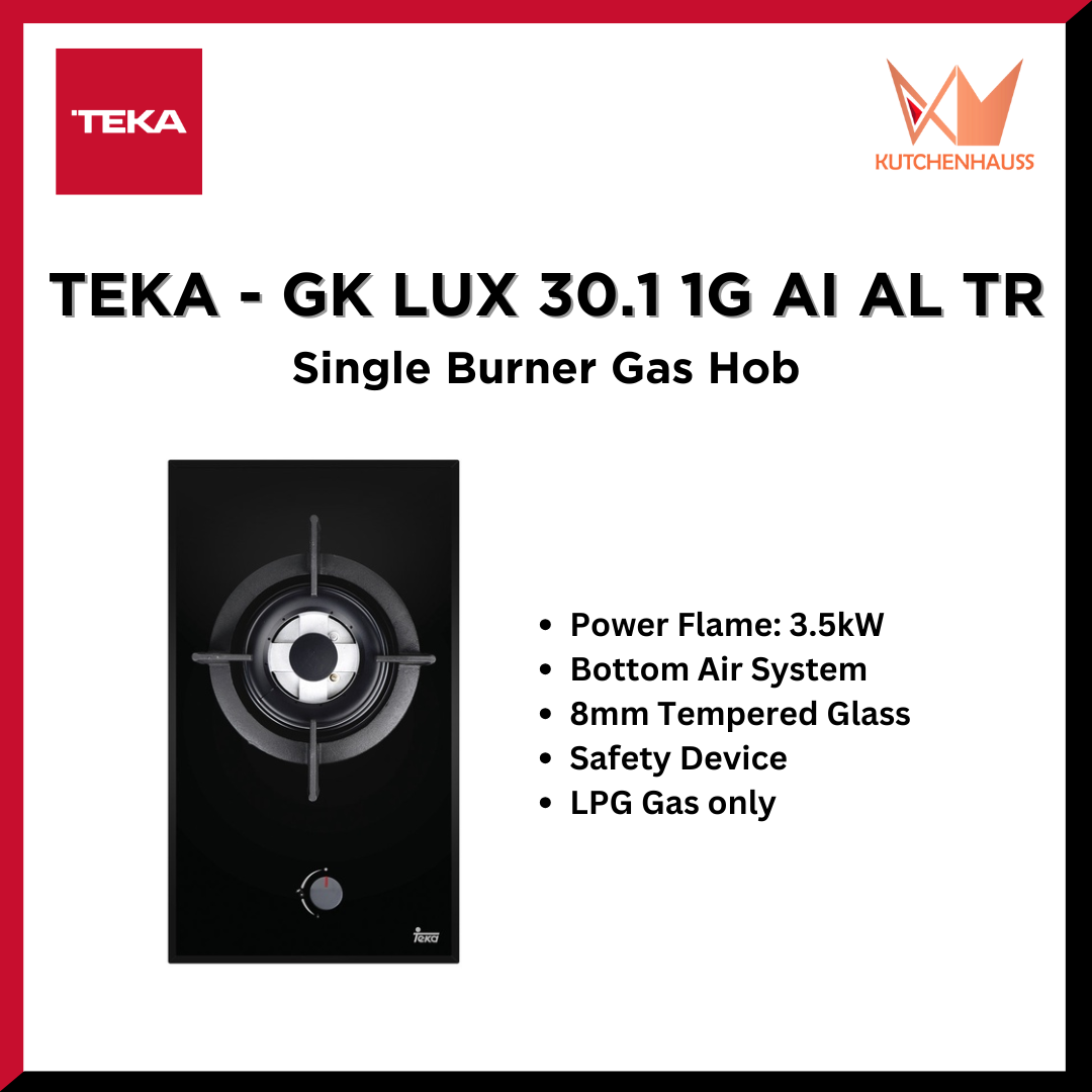TEKA - 30cm Built-in Single Burner Gas Hob | GK LUX 30.1 1G AI AL TR