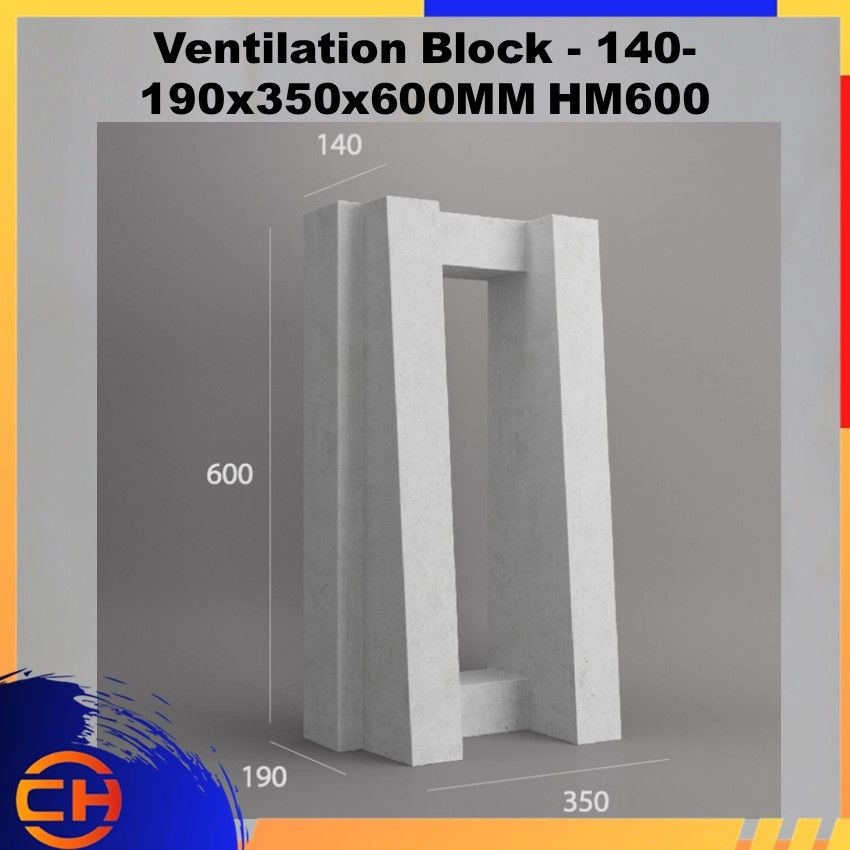 Ventilation Block - 140-190x350x600MM HM600