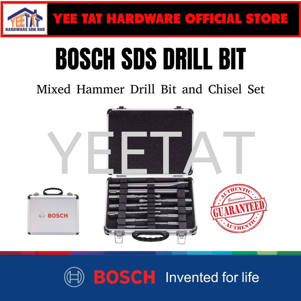[ BOSCH ] SDS DRILL BIT 11 pcs Mixed Hammer Drill Bit and Chisel Set (2608578765)