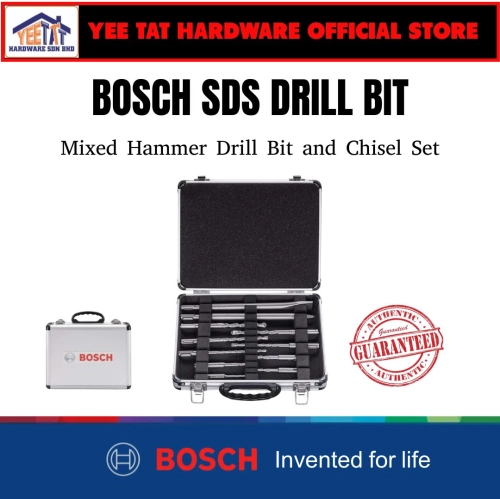 [ BOSCH ] SDS DRILL BIT 11 pcs Mixed Hammer Drill Bit and Chisel Set (2608578765) - YEE TAT HARDWARE SDN BHD