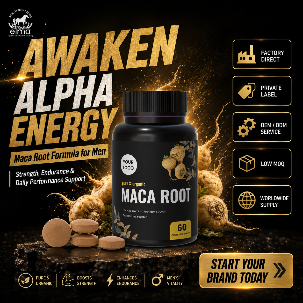 Wellness and Nutrition Expert for Custom Maca Tablets Supplement Manufacturing