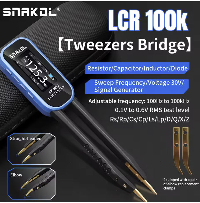 SNAKOL BD2 Smart Compass LCR Digital Bridge Tester One-click measurement for: Resistance, Capacitance, Inductance, Diodes, Voltage 5 soldsold By SNAKOL International... ( 4.2 | 10,000+ sold )