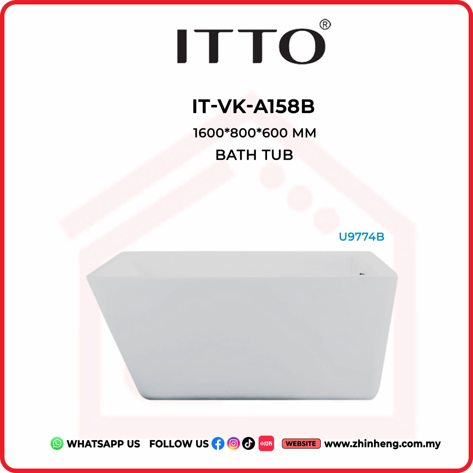 ITTO BATH TUB IT-VK-A158B