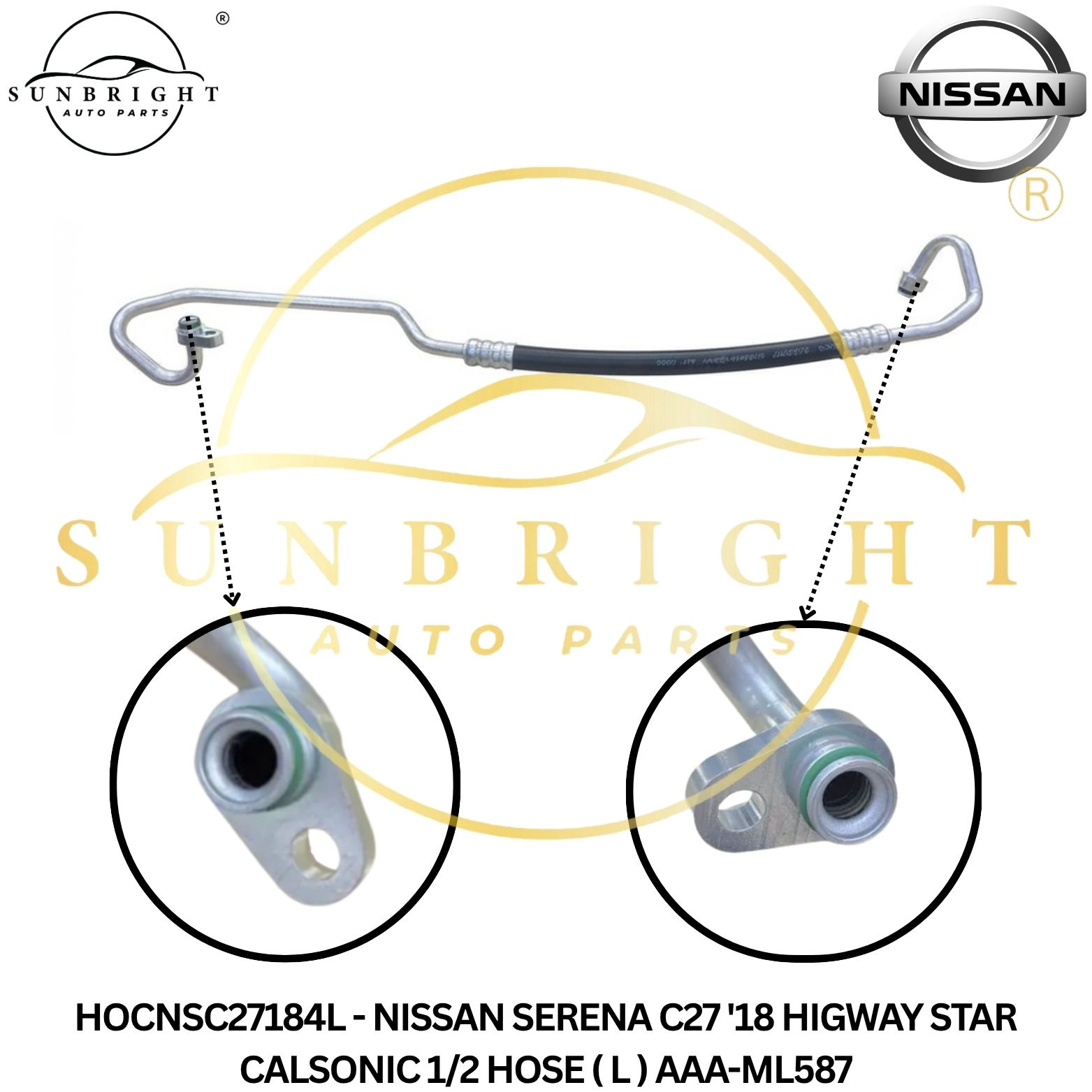HOCNSC27184L - NISSAN SERENA C27 '18 HIGWAY STAR CALSONIC 1/2 HOSE ( L ) AAA-ML587