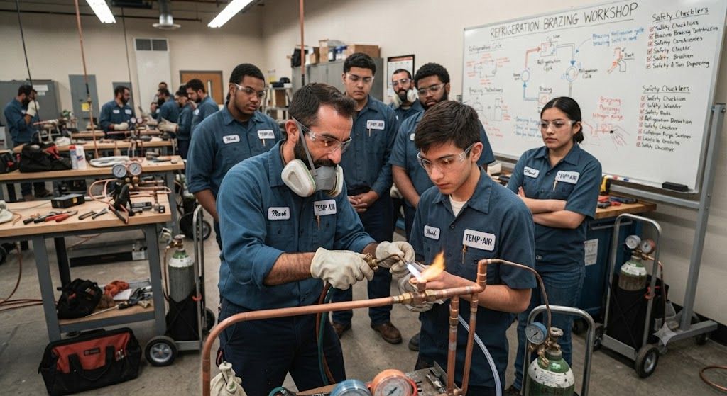 refrigeration copper line brazing workshop training