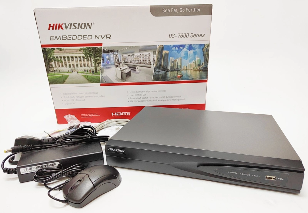 HIKVISION 4 Channel 4CH NVR with 4 PoE Support up to 8MP - (DS-7604NI-Q1/4P) 