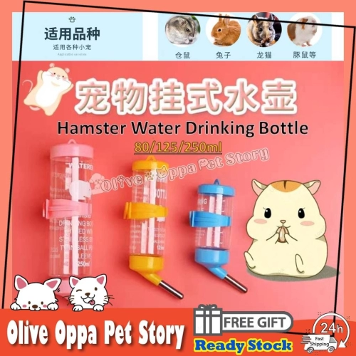 Hamster Water Drinking Bottle 80/125/250ml Stainless Steel Small Pet Drip Proof Water Bottle