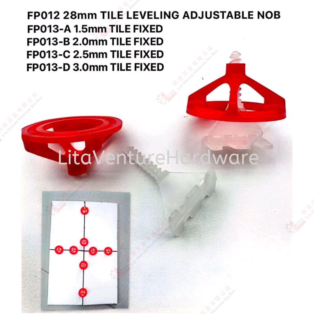 TILE LEVELING ADJUSTABLENOB - FP012 FP013A FP013B FP013C FP013D