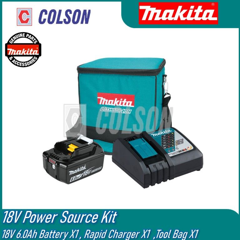 MAKITA 18V Power Source Kit  18V 6.0Ah Battery X1 , Rapid Charger X1  ,Tool Bag X1