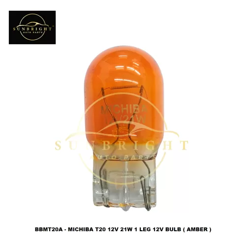 BBMT20A - MICHIBA T20 12V 21W 1 LEG 12V BULB ( AMBER ) - Sunbright Auto Parts Supply Sdn Bhd