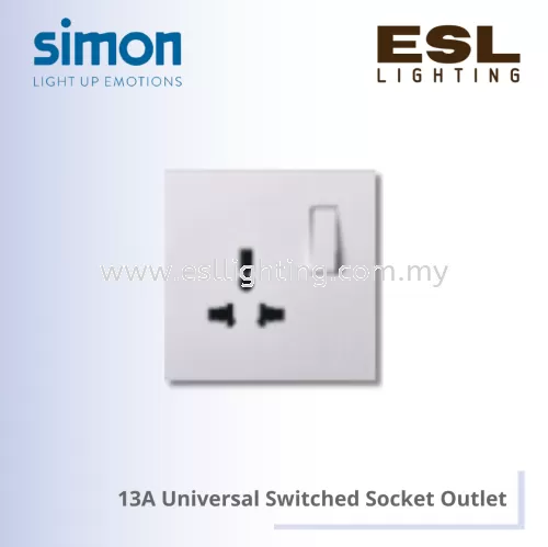 SIMON E6 SERIES 13A Universal Switched Socket Outlet - 721089