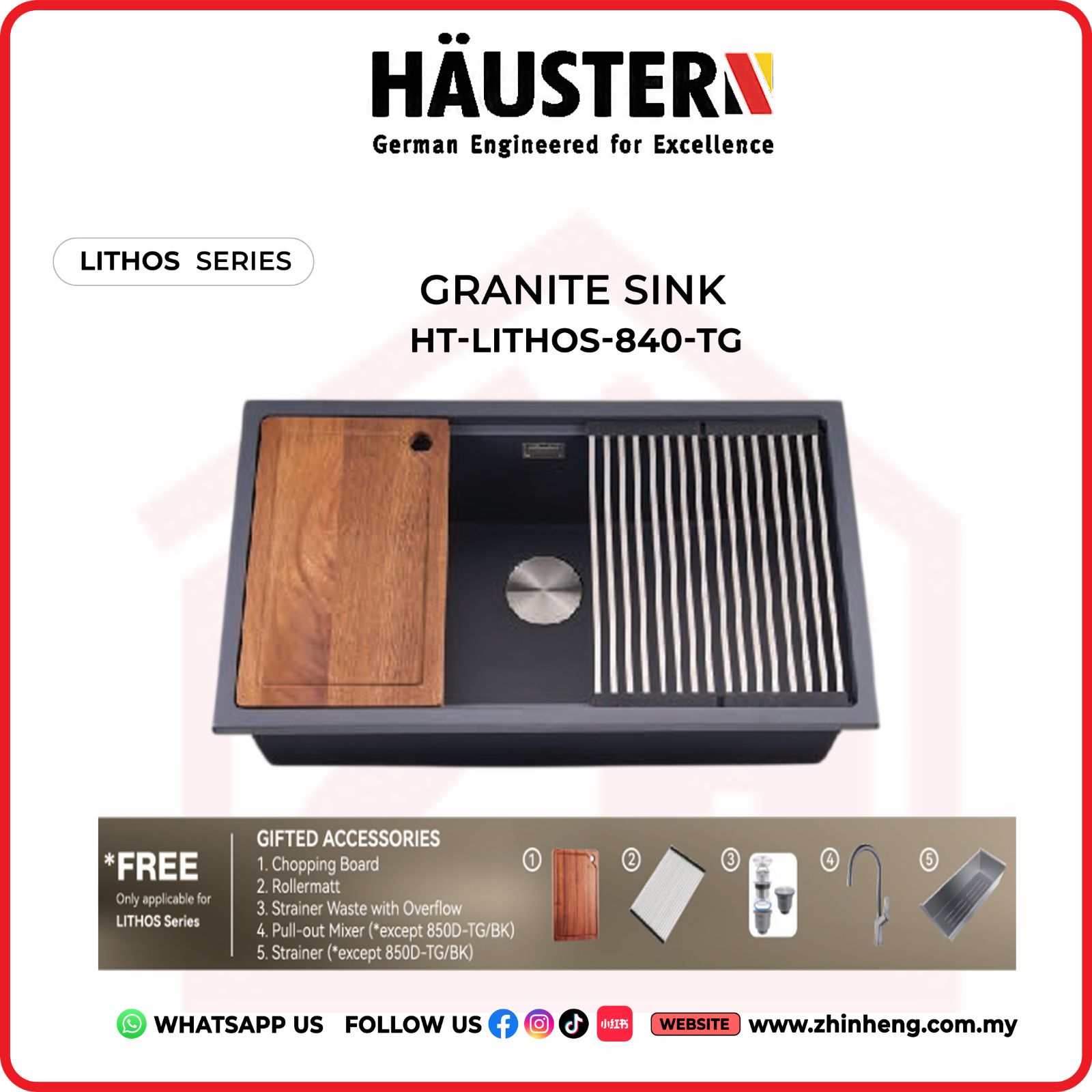 HAUSTERN LITHOS KITCHEN SINK HT-LITHOS-840-TG