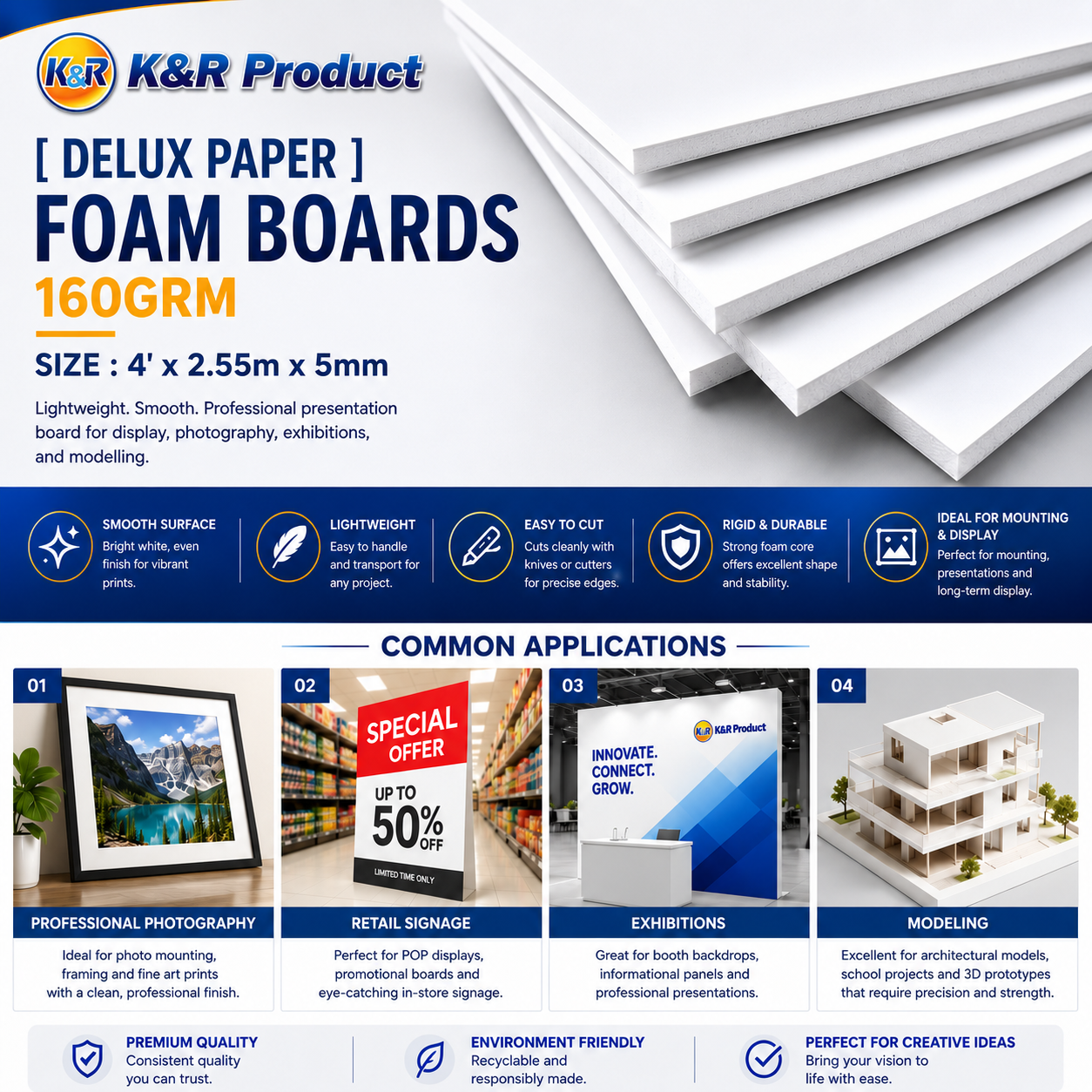 [ DELUX PAPER ] FOAM BOARDS 160GRM