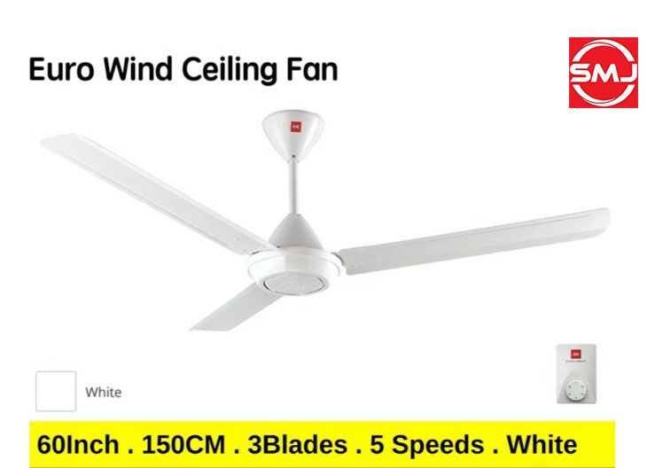 Eurowind 60" Ceiling Fan (White)