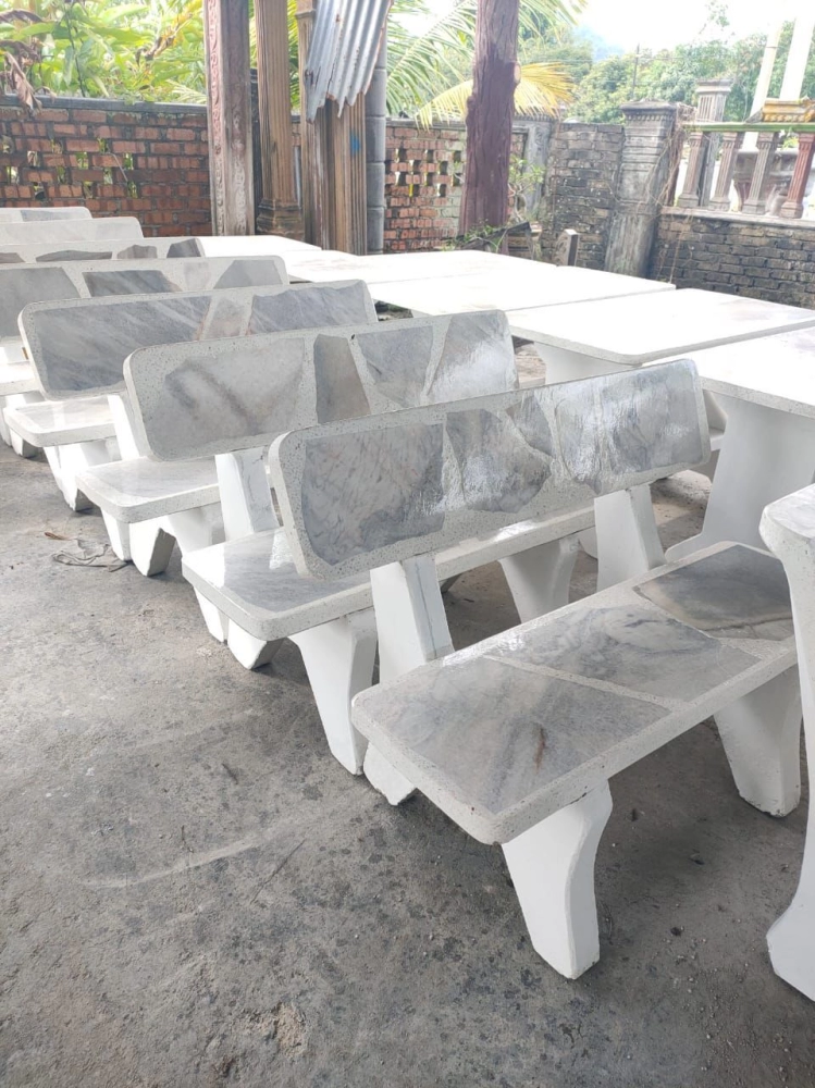 Marble Type Stone Bench | Concrete Stone Garden Bench | Outdoor Stone Bench | Kilang Kerusi Batu | Penang | Kedah | Johor | Perak | Melaka | KL | Selangor | Perlis | Pahang | 