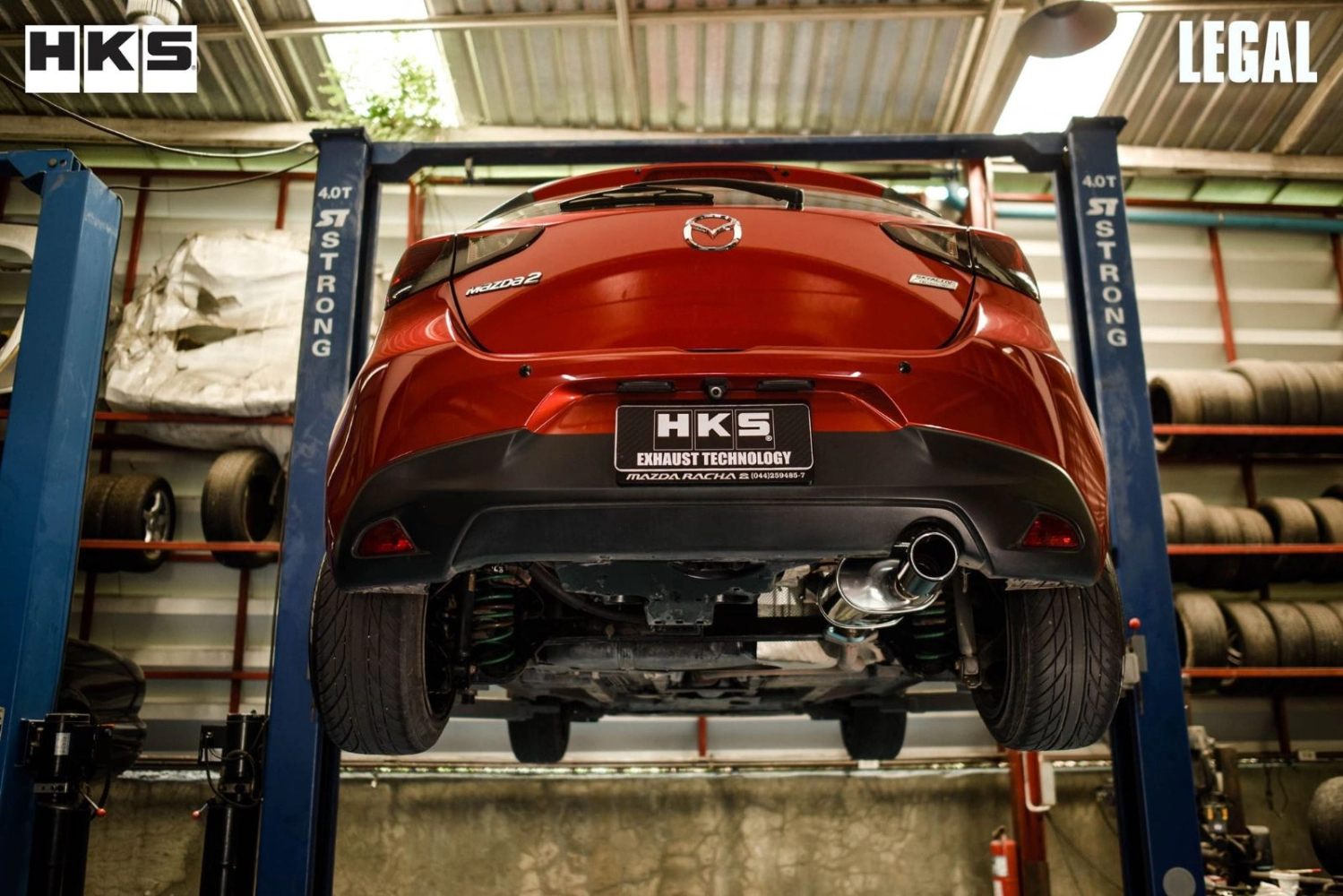 HKS LEGAL MAZDA 2 SKY HB DJ GASOLINE CARBON TAIL