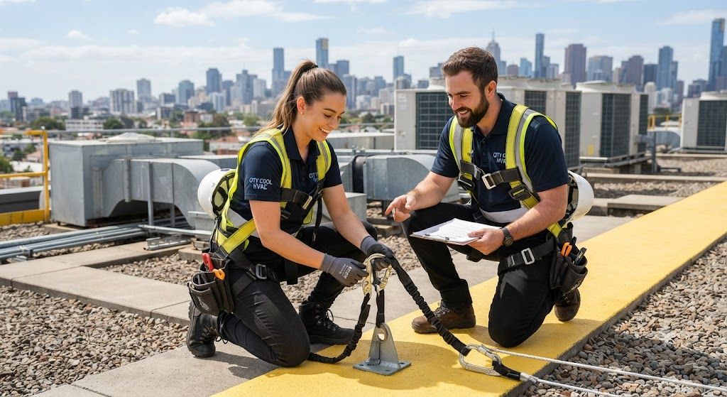 air conditioning technician hazard control at height
