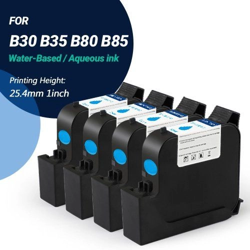 BENTSAI EB21Y (Cyan) Inkjet Katrij Dakwat Air Berasaskan untuk B30 B35 B80 B85 Handheld printer - 4 Pek