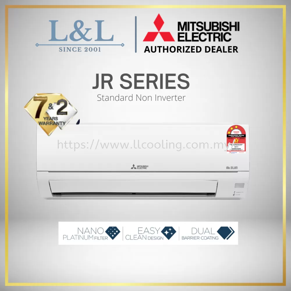 Mitsubishi JR Series R32 Air Conditioner Non Inverter 2021 (1.0HP/1.5HP/2.0HP/2.5HP) (JR10VF/JR13VF/JR18VF/JR24VF)