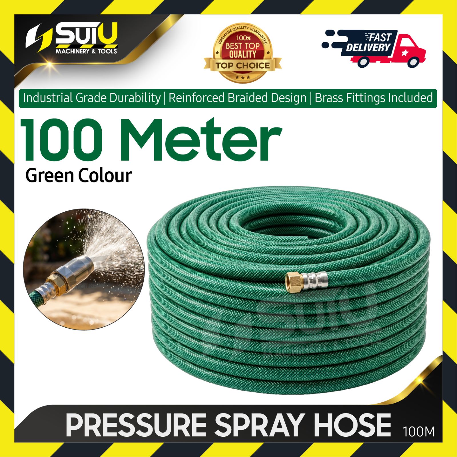 100 Meter Pressure Spray Hose Green Colour