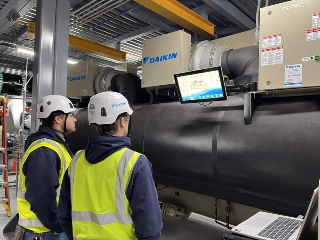 Chiller plant room testing and commissioning
