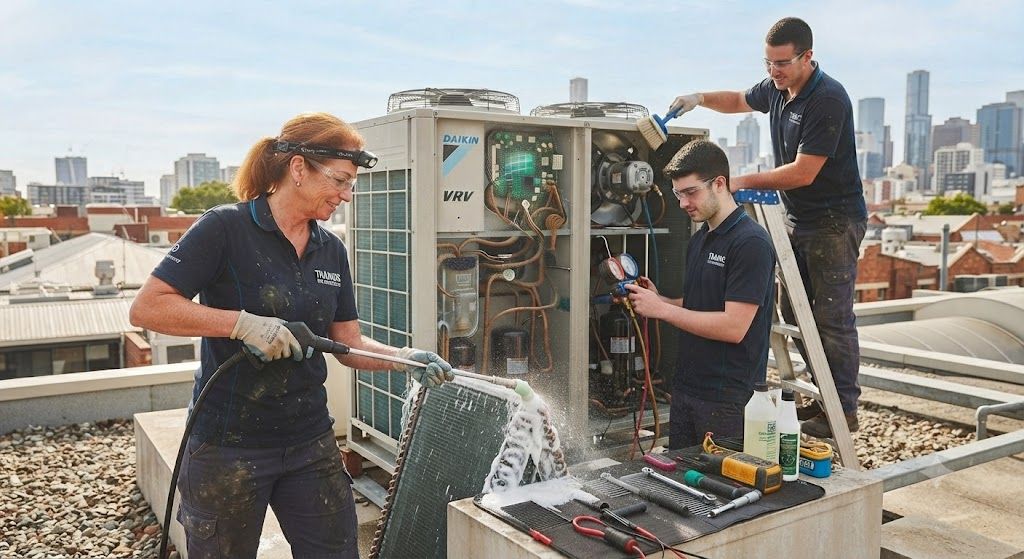 VRV system cleaning and servicing