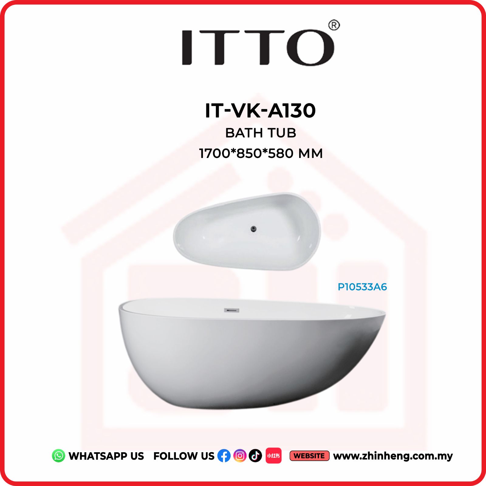 ITTO BATH TUB IT-VK-A130