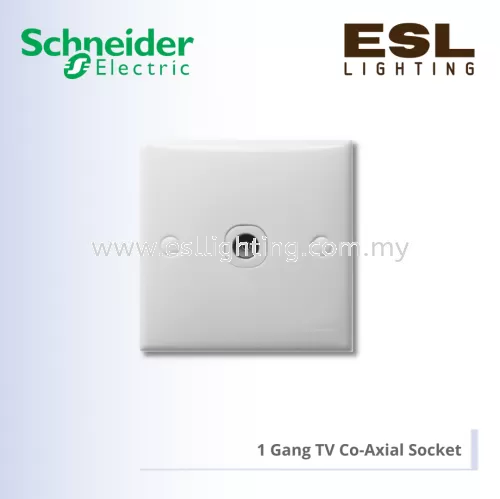 SCHNEIDER S-Classic 1 Gang TV Co-Axial Socket - E31VTV75S_WE_G1
