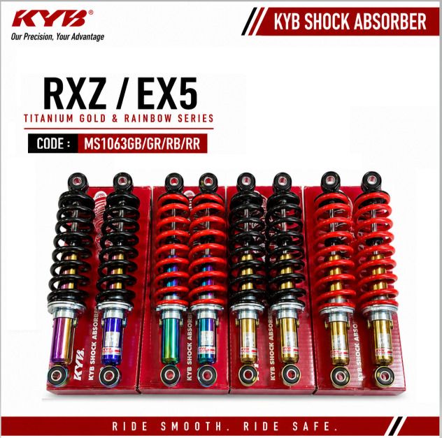 KAYABA EX5 RXZ SPECIAL EDITION TITANIUM / RAINBOW REAR ABSORBER MILLI CATALYZER MS1063GB/GR/RB/RR