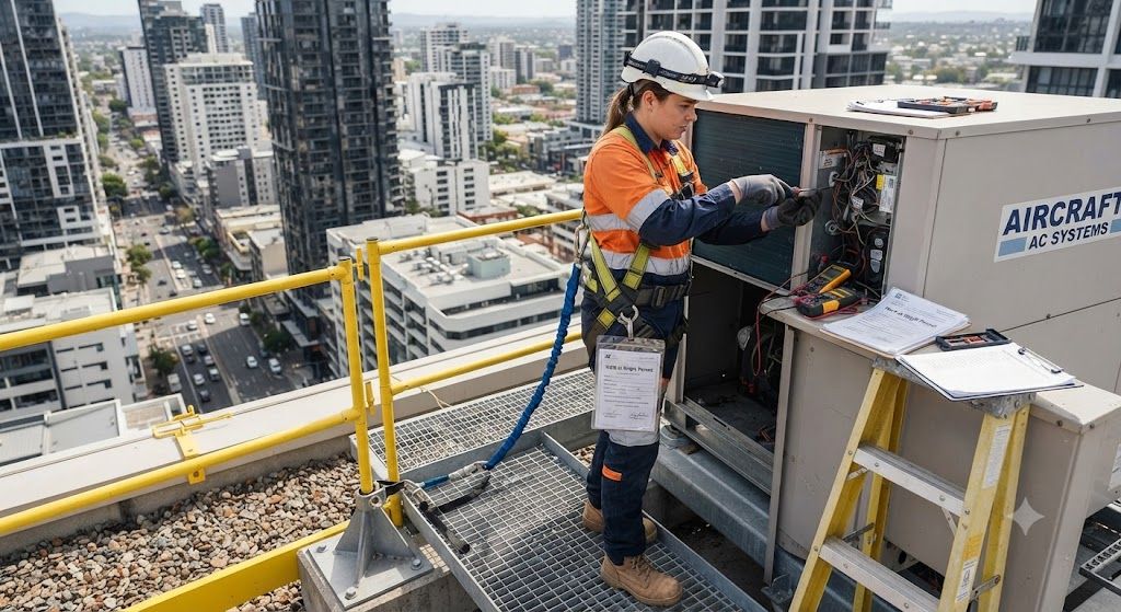 aircond technician work at height permit procedure