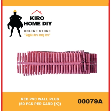 Red PVC Wall Plug (50 PCS per Card [K]) - 00079A