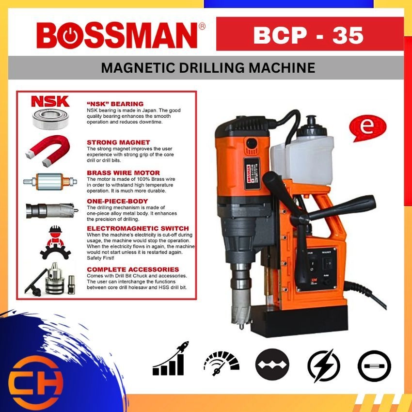 BOSSMAN 35MM MAGNETIC DRILLING MACHINE BCP - 35