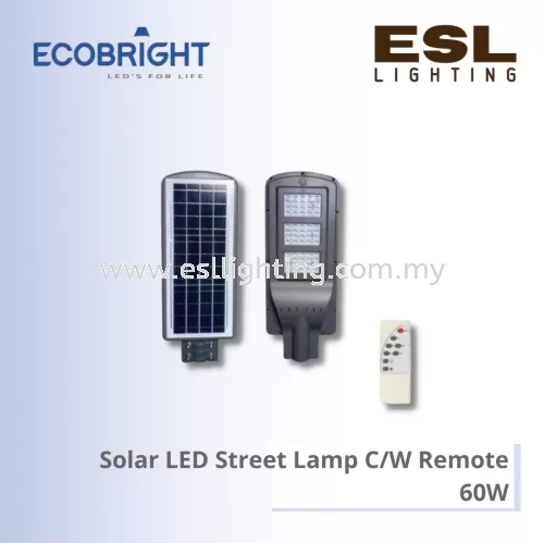 ECOBRIGHT Solar LED Street Lamp C/W Remote 60W -60W-ATS005Y IP65