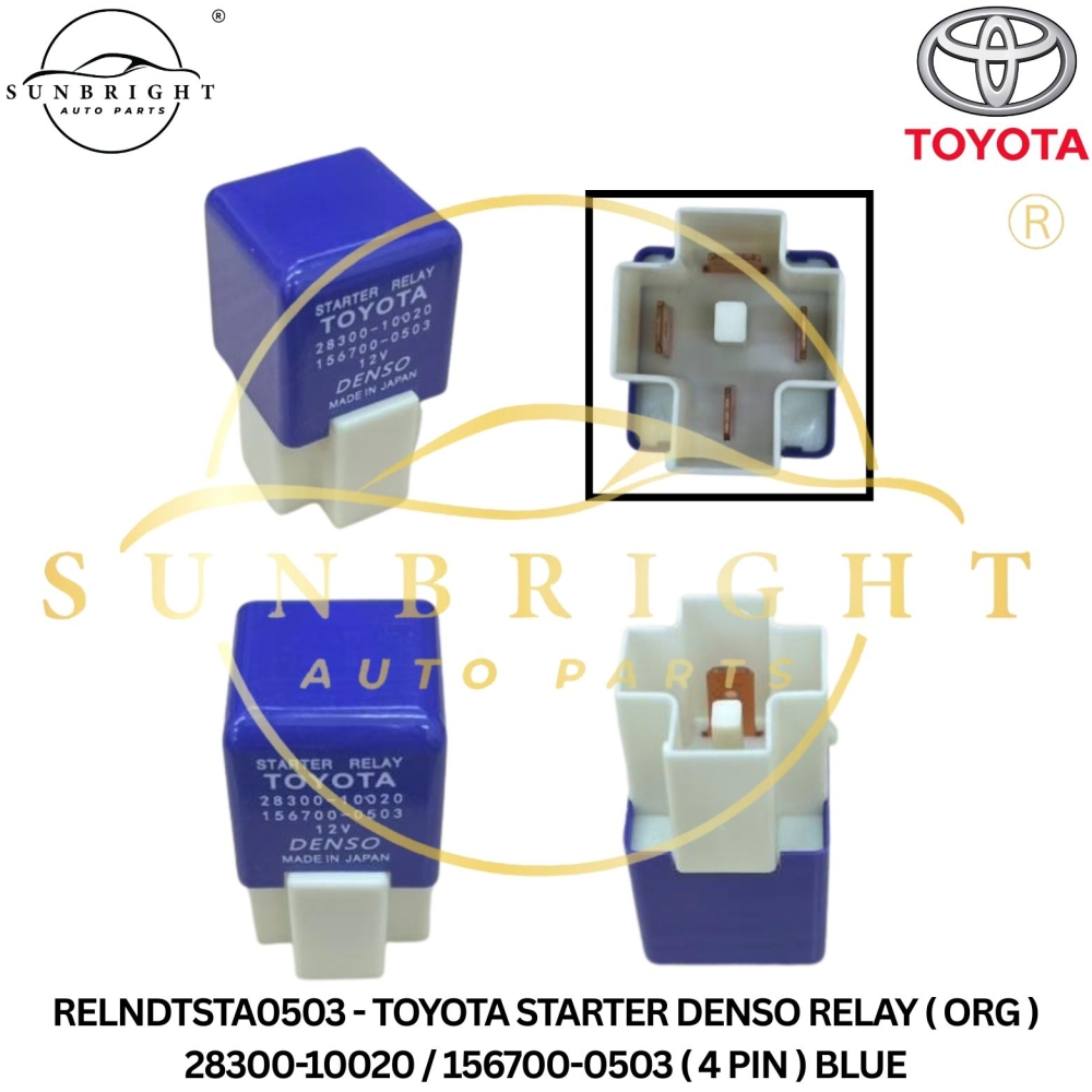 RELNDTSTA0503 - TOYOTA STARTER DENSO RELAY ( ORG ) 28300-10020 / 156700-0503 ( 4 PIN ) BLUE